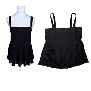 Theory Black Women’s Pleated Strap Top Size Medium